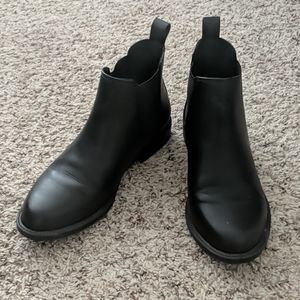 H&M Divided black faux leather booties (size 7)